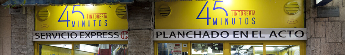 Fachada de Tintorería 45 Minutos en Chamberí, Madrid